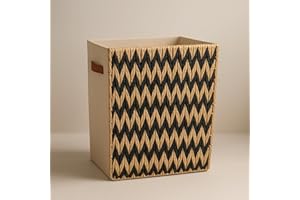 Urban Nest Cesto Portabiancheria 75L – Corda Intrecciata Resistente all’Umidità, Pannelli in Feltro Premium, Cesto Pieghevole con Maniglie in PU per Camera, Bagno & Lavanderia – Caffè Naturale