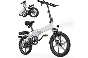 ‎FINBIKE Finbike E-Bike für Erwachsene 250W Motor, 25 km/h Ebike Klapprad, 14/16 Zoll Ebike Herren mit Smart Uphill, 280.8Wh Batterie, Electric Bike mit 25 Miles Reichweite, Elektrofahrrad Klappbar für Damen