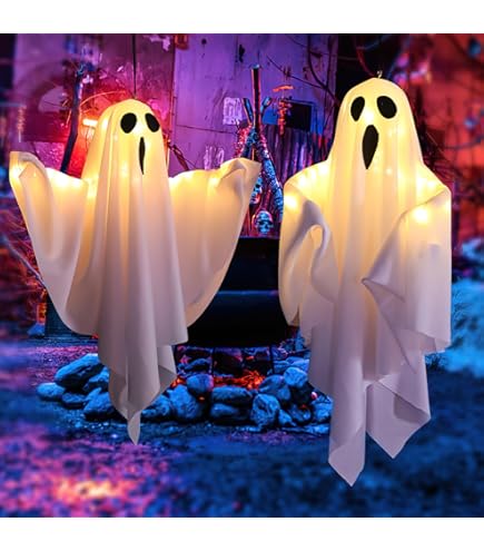 2 Stück Halloween Geister Deko - Leuchtende Geister Für Garten & Haus