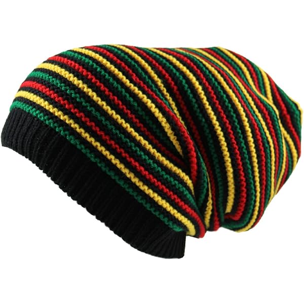 Armycrew Rasta RGY Dreadlock Reggae Beanie Visor Cap - Oversize Cotton Long Beanie With Curved Bill - View #4