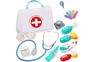 LYPSOCHAAT Arztkoffer Kinder ab 2 3 4 5 Jahre, Doktorkoffer Kinder mit Realistisches Stethoskop Thermometer, Rollenspiele Doktorspiele Medizinische Kit Dokotorset Spielzeug ab 3 4 5 Jahre Mädchen Junge Geschenk