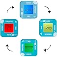 Tinc Kids Digital Alarm, Temperature, Date & Timer Rotate Flip Clock, Blue, Small