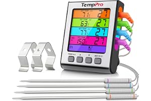 TempPro Köttermometer grilltermometer med 4 givare stektermometer