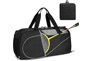 WT WISDOM TOGETHER WT Pieghevole Borsone da Viaggio con Scomparto Scarpe, Borsone Palestra Sportiva per Donna e Uomo, Grande Borsa da Viaggio Borsa Sportiva per Viaggi, Fitness, Allenamento, Nuoto, Fine Settimana (Nero)