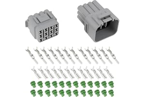 LT Easiyl 2 Paia Di Connettori Elettrici Impermeabili A 12 Pin Presa Maschio E Femmina Con Terminali E Guarnizioni Per Cablaggio Auto Barca Moto ATV