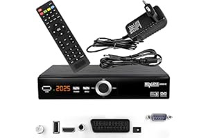 Hd-line 20900 HD Sat Receiver Satellit DVB S2 HD Receiver für SAT Digitaler Satelliten SAT Receiver (DVB-S/S2, HDMI, SCART, 2X USB 2.0, Full HD 1080p) (Vorprogrammiert für Astra Hotbird und Türksat)