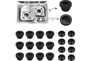 PHATRIP 12 Stück Topfträgergummis und 8 Stück Abdeckkappen,Rostgummifüe, Schutzgummidurchführungen für Wohnmobilkocher Kompatibel mit 5 mm Stangen von Smev