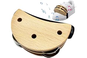 PZURYHG Tambourin à pied, instruments de rythme, instrument de musique portable, tambourin à pied en bois, shakers à percussion, instrument à percussion en métal, 3,94 x 2,28 x 1,5 pouces pour des sons rythmi