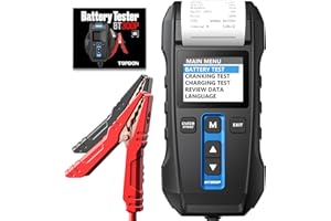 TOPDON Autobatterietester BT300P 12V 24V, 100-2000CCA Batterietester mit drucker, Lade- und Anlasssystem Analysator, Verfügbar für Heimwerker und Profis, für Auto Motorrad SUV LKW Boot
