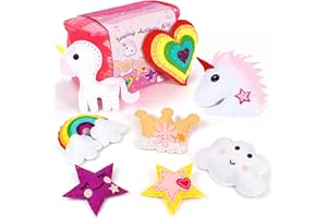 Tacobear Unicorno Kit da Cucito Feltro Fai da Te per Bambini Kit Cucito Unicorno Materiale Kit per Lavoretti Creativi Bricolage Kit Unicorno Regalo per Bambina 4 5 6 7 8 9 Anni