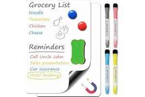 NCKIHRKK 2 Piezas Pizarra Blanca Magnetica Nevera, 21 x 30 cm - A4 con Rotuladores y Borrador, MAGNETICBOARD-M01