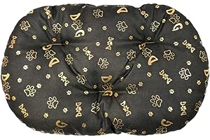 DAMIAN-WIKLINA Dog Cushion - Cat Cushion - Oval Size 80 x 58 cm Dark Brown Colour - Dog Bed - Cat Bed - Cat Mat - Mattress for Dogs or Cats - Washable - Ideal for Transport Baskets or Pet Beds