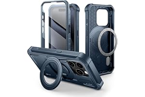 Dexnor Funda Soporte Magnético para iPhone 15 Pro - 【Compatible con MagSafe】【360 ° protección de Todo el Cuerpo 】【con Soporte】 Carcasa 15 Pro - Azul Marino