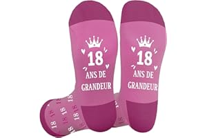 Gishnia 18/20/25/30/40/50/60/70/80 Cadeau Femmes Anniversaire - Cadeau Anniversaire pour Fille,Amie,Soeur,Famille Collègue Chaussettes Personnalisées
