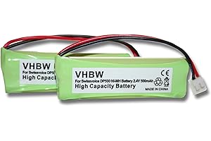 vhbw 2X NI-MH Akku 500mAh (2.4V) kompatibel mit Festnetz Telefon Swissvoice DP500, DP550, Eco Plus, DP550 BT ersetzt VT50AAAALH2BMJZ, GP1010, GPHC05RN01