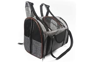 PETCUTE Mochila Perro Gato Portador Plegables de Mascotas Bolsa de Transporte para Perros Pequeño Marrón