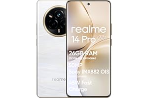 realme 14 Pro 5G Smartfon, 12+512GB, Aparat Sony IMX882 OIS 50MP, Dimensity 7300, Zakrzywiony Wyświetlacz 120Hz, Wodoodporność IP69, Bateria 5260mAh, Szybkie Ładowanie 45W SUPERVOOC, Beżowy