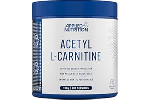 Applied Nutrition L-Carnitine Powder - Carnitine Supplement, Metabolism Support, High Strength, Energy Boost & Weight Management (150g - 200 Servings)