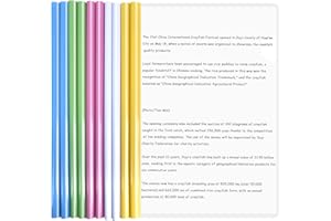 KYSUN 10 Pcs A4 Report Covers with Sliding Bar,Project Presentation Covers,Transparent Document Binder, Project Folders Plastic,Sliding Bar Binder for Home School Office Documents Resume Classification