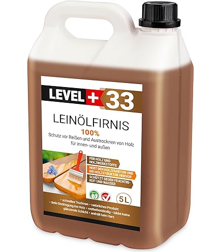 Olio Di Lino Cotto 100% Ecologico - 5 Litri Per Nutrire E Proteggere Il Legno