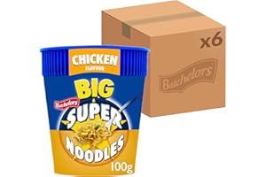 Batchelors Big Super Noodles Chicken Flavour Instant Snack Pot, 100 g (Pack of 6)