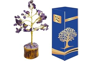 Wonder Care Amethyst Chakra Baum des Lebens - Kristallbaum für Positive Energie, handgefertigter Edelsteinbaum - Feng Shui Dekor, Viel Glück Geldbaum - Lila Heilkristalle für spirituelle Weisheit