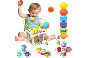 woollywink Jouet Bébé 1 an, Jouet Montessori 1 an +, Jouet Multi-sensoriel Cube d'Activité Jeux Éducatif pour Enfant 6-18 Mois + Cadeau D'Éveil pour Filles et Garçon