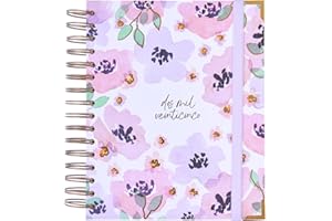 DOHE Agenda 2025 January to December - A5 (16.5x20.5 cm), Daily Planner, Annual Organizer, Spanish and English, Monthly Side Index, Double Wire-o Binding - FSC Mix AEN-COC-000243 - Takenote Clara