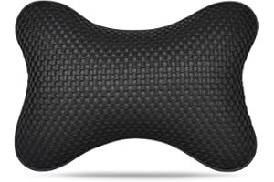 Tolenre Reposacabezas Coche Cojin, Auto Headrest PU Cuero 28x20 cm, Cómodo Anti -Fatigue Almohada Transpirables Coche Cojin para el Asiento del Coche de Viaje Almohada Automóvil Accesorios