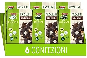 Enervit, EnerZona Frollini Extra Dark, 6 Sacchetti da 250 Grammi, 100% Vegetali, Ricchi di Proteine, per Mantenere il Tono Muscolare, con Olio Extravergine di Oliva, Cacao, Soia e Frumento