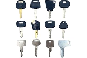 SENB 12X Ignition Starter key set Agricultural/Excavator/Machinery/Factories/Dump Trucks/Tractor/Bulldozers for Caterpillar, Kobelco, Komatsu, Yammer, Hitachi (L)