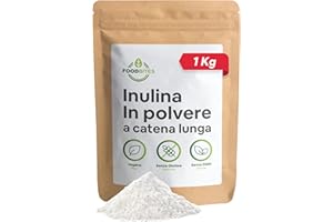 Food Bites Inulina a Catena Lunga Excellence 1 Kg - Inulina di Cicoria in Polvere pura al 100% - Fibra Prebiotica per Ridurre l'apporto Calorico dei Cibi