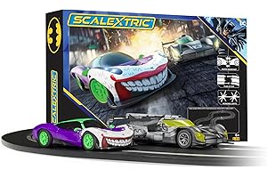 Scalextric Racing Track Sets for Kids - C1438M Batman Vs The Joker - The Battle of Arkham Speed Track - Electric Race Tracks for Boys & Girls 5+, Slot Car Race Tracks - 1:32 Scale Mini Car Racing Sets