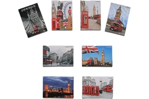 AVASEE Polar Star 8 imanes únicos para nevera con imagen británica, recuerdo coleccionable, diseñados en Reino Unido, 55 mm x 80 mm, 3 mm de grosor, paquete de 8