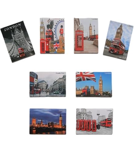 Magnet 12 Portachiavi Con Scritta "I Love London", Con Scritta In Inglese "Union Jack", Souvenir, Per Frigorifero, Souvenir Di Londra, Multicolore, Mix Sizes - Foto 6
