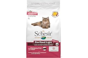 Schesir Sterilized & Light, Alimento Secco per Gatti Adulti Sterilizzati, con Prosciutto, Basso Contenuto di Grassi, Vitamine Aggiunte, Senza Conservanti e Coloranti, 1,5 kg