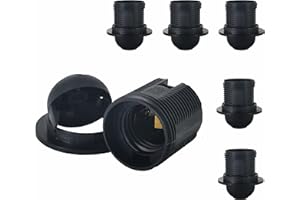 FExYinz 6 pièces par paquet 5 ans de garantie E27 douille d'ampoule de bougie de couleur noire