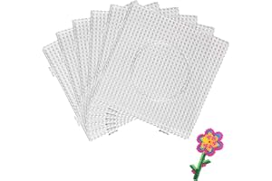 VEXQUIVERA 6Pcs Hama Beads Pegboard Set - Large Square Clear Bead Boards for Craft Activities