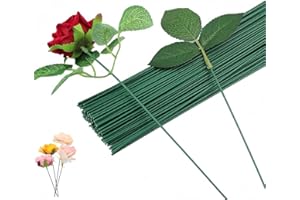 SHSHbuy Fil de Fleurs Vert,100 Pièces Fil de fer pour Fleuriste,Outils D'arrangement Floral,Tige Metal Fleur Artificielle pour Floral, Décor à La Maison(40cm)