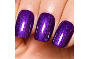 Ozzeal UV Nagellack Glitzer, Tiefes Lila Glitzer UV Gel Nagellack Glitzernder Schimmer Gel Nail Polish Herbst Winter Gel Nagellack Soak Off UV Led 15ML