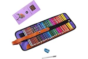 ARZASGO 36 Colouring Pencil Set, Artist Coloured Pencils for Adult Colouring Books, Artist Sketch, Premier Drawing Pencils with Canvas Roll-up Pouch Bag and Pencil Sharpener