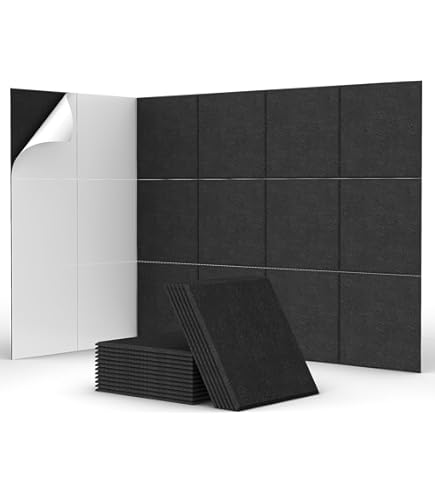 Suzao Soundproof Panel Self-Adhesive 24 Acoustic Foam Panels 230 kg/m³ Density NRC 0.95 100% Polyester Fibre Soundproof Panels for Recording Studio Office Gaming Room