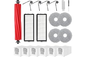 SPOFAN QV35 Accessori di Ricambio per Roborock QV 35A, QV 35S, QR 598, QR 798 Robot Aspirapolvere, 1 Spazzola Principale, 4 Spazzole Laterali, 2 Filtri HEPA, 4 Panni Mop, 6 Sacchetti per la Polvere
