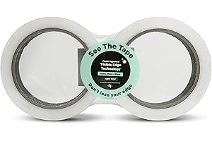 SeeTheTape Cellotape (2 Rolls), 66m x 24mm - Super Clear Tape, Durable, Extra Long, 50 Micron Thickness - Patent Approved Visible Edge Technology, Clear and Visible Edge