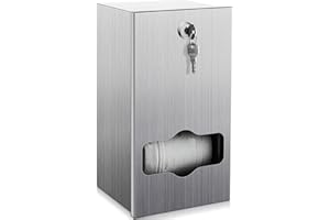 Layhit Dual Rolls Commercial Toilet Paper Dispenser Stainless Steel Toilet Paper Holder Heavy Duty Commercial Wall Mount Tissue Dispenser with Lock for Mall Hotel Office Restroom Bathroom