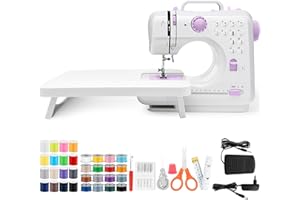 BUXFMHT Sewing Machine, Mini Sewing Machine Portable Electric Sewings Machines, 12 Stitches Sewings Machine with LED Light, Sewing Accessory Kit, Ideal for Clothing, Pillowcases, Sheets