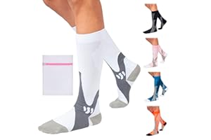 360 RELIEF Copper Compression Socks - Women & Men Graduated Athletic Fit for Running, Nurses, Shin Splint, Flight Travel, Maternity, Pregnancy | S/M, White with Mesh Laundry Bag