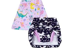 FLYISH DIRECT Culotte Apprentissage Propreté Filles en Forme de Jupe, Jupes a Couches avec Culotte dapprentissage, Jupes Apprentissage Filles pour l'apprentissage de la propreté, 2 Packs