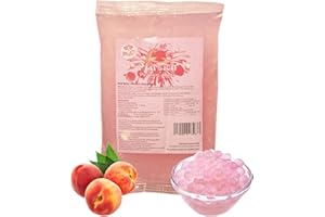 PANDA MEISTER Bubble Tea Popping Boba - 600g Packung Boba Pfirsich Fruchtperlen - Natur Super Ideen zum Selber Machen Bubble Tea Topping für DIY