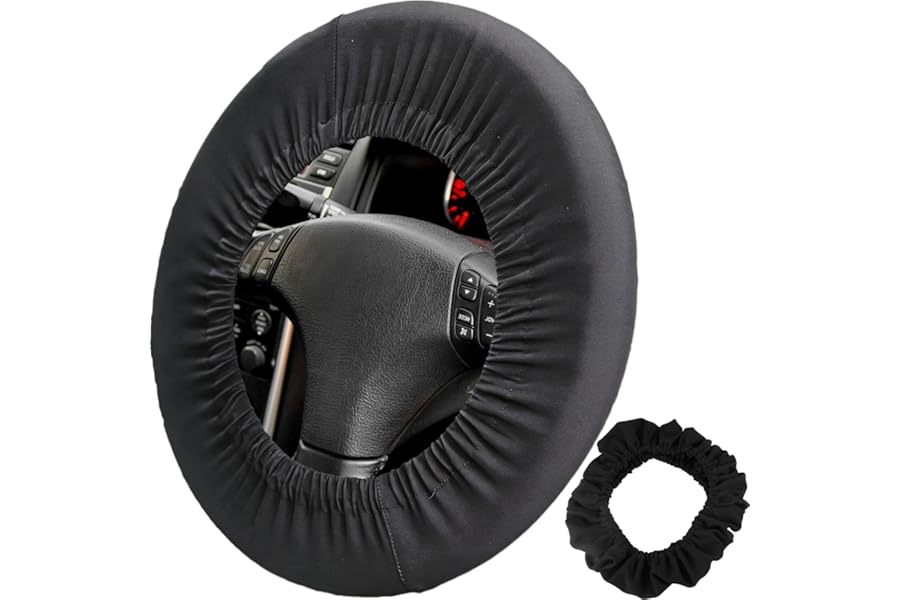 1Pc Black Steering Wheel Cover for Disklok, Soft PVC Material Car Steering Wheel Protector Cover Anti-slip Breathable, Protects From Scratches for Steering Wheel for Car Enthusiasts